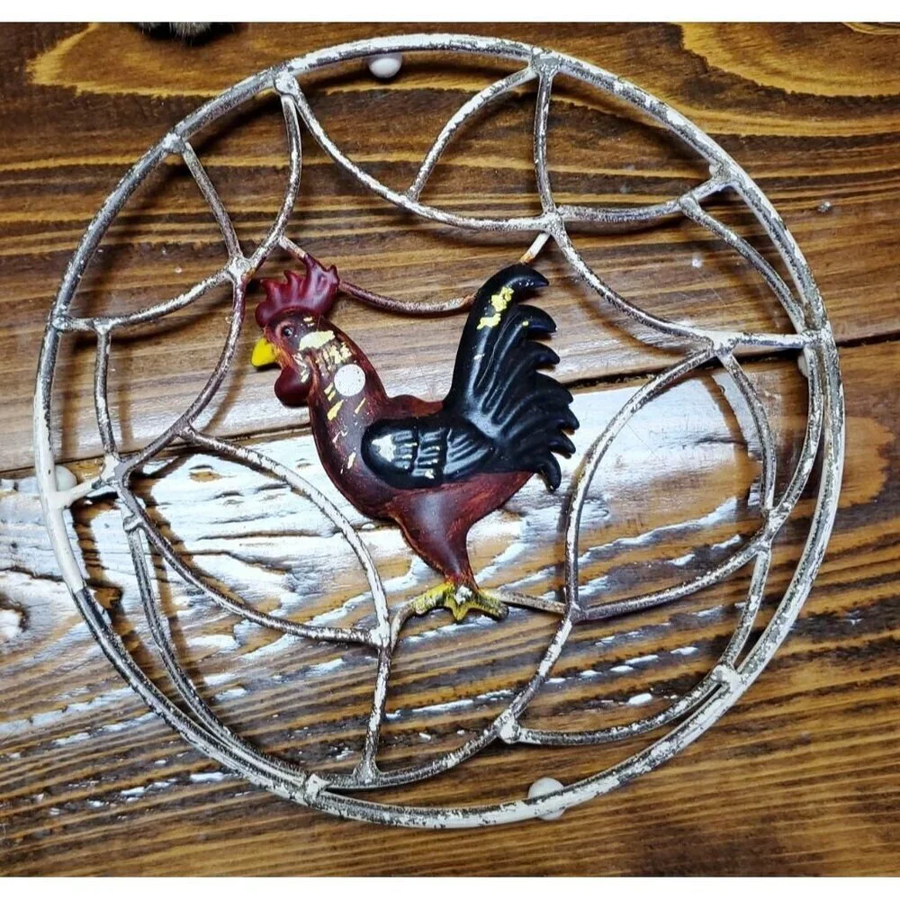 Rooster Hot Pot Holder ~ Metal, Wall Hanging